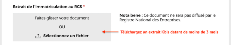 Téléchargez un extrait KBIS datant de moins 3 moins