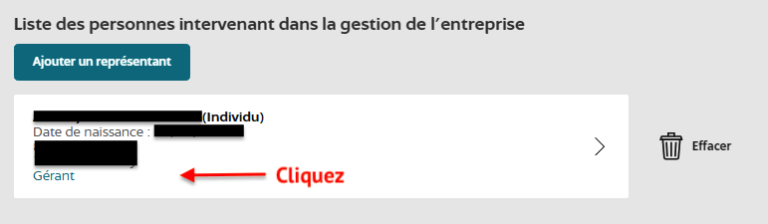 Cliquez sur chaque dirigeant